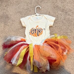 Pumpkin Themed First Birthday Outfit